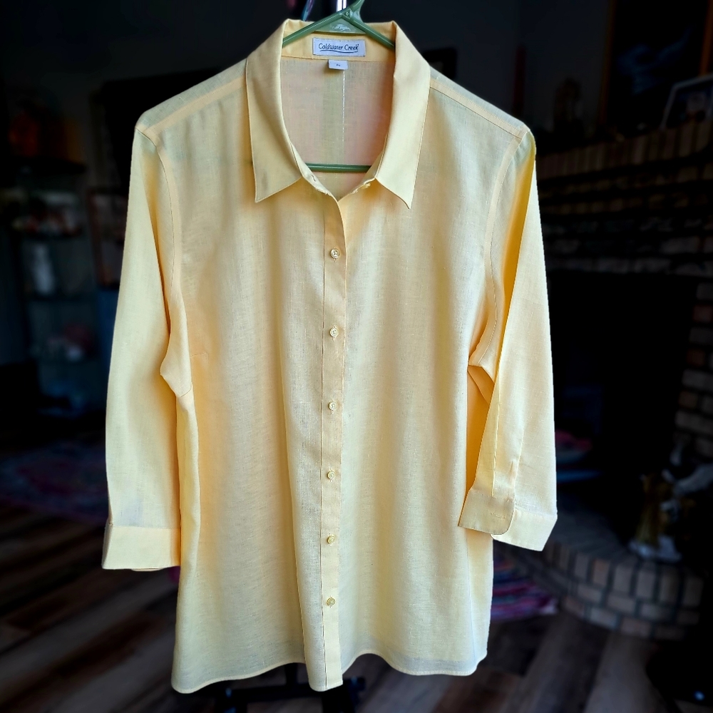 EUC Coldwater Creek Easy-Care Linen Big Shirt, size PL